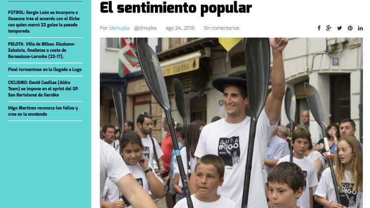 "Zumaia garaipeneko lekua da", dio Iñaki de Mujika kazetariak