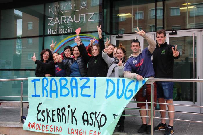 Kiroldegiko langileek eskerrak eman dizkiete prozesuan zehar babesa eman dieten guztiei