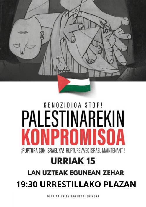 Palestinaren aldeko elkarretaratzea Urrestillan