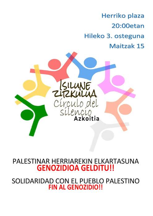 Elkarretaratzea: Palestinari elkartasuna adierazteko Isilune Zirkulua