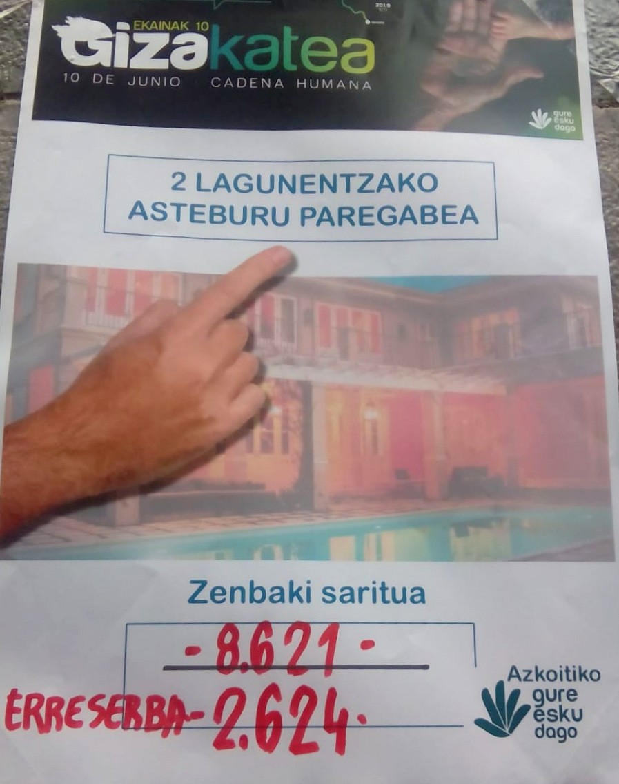 Gure Esku Dagok zozketako zenbaki saritua jakinarazi du