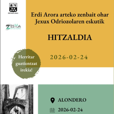 Hitzaldia: 'Zestoa ezagutuz. Erdi Arora arteko zenbait ohar'