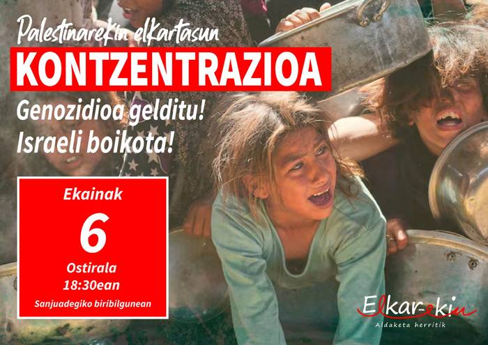 Palestinarekin elkartasunez elkarretaratzea