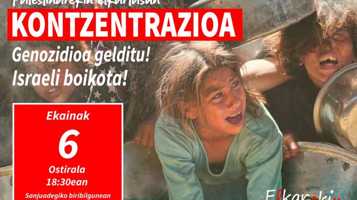 Palestinarekin elkartasunez elkarretaratzea