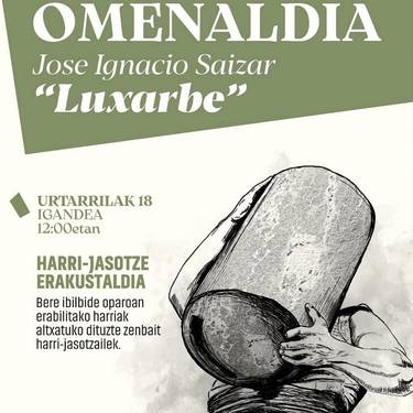 Ekitaldia: Joxe Inazio Saizar 'Lusarbe' harri jasotzaile ohiari omenaldia