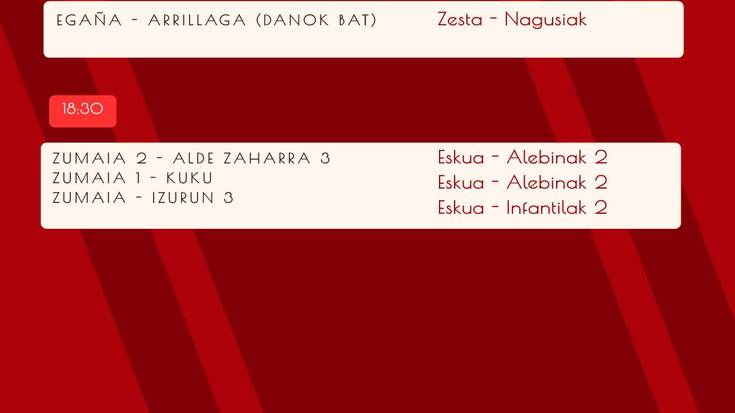 Aste honetako pilota partidak