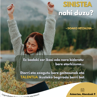 Hitzaldia: 'Zure seme-alabak bere buruarengan sinestea nahi duzu?'