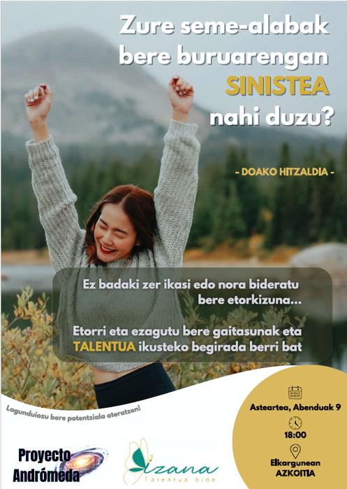 Hitzaldia: 'Zure seme-alabak bere buruarengan sinestea nahi duzu?'