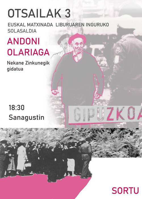 'Euskal matxinada' liburua oinarri, Andoni Olariagarekin solasaldia izango da otsailaren 3an