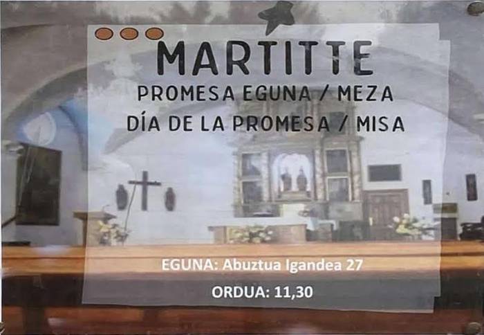 Promesa Eguneko meza, Martirietan