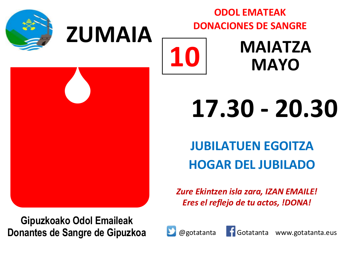 Maiatzak 10ean hirugarren odol ematea izango da