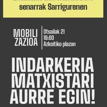 Sarrigureneko hilketa matxista salatzeko elkarretaratzea