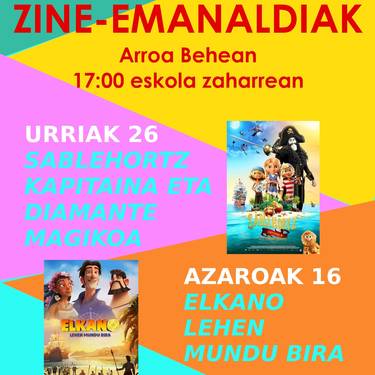 Haurrentzako zine emanaldia: 'Sablehortz kapitaina eta diamante magikoa'