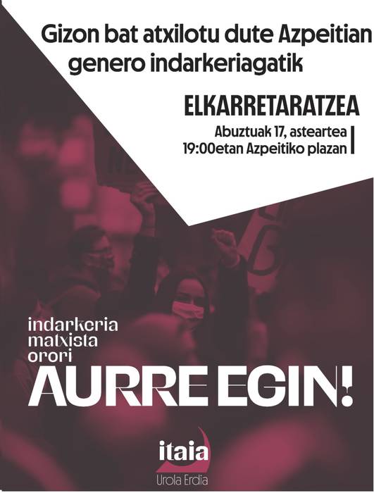 Elkarretaratzea: 'Indarkeria matxista orori, aurre egin'