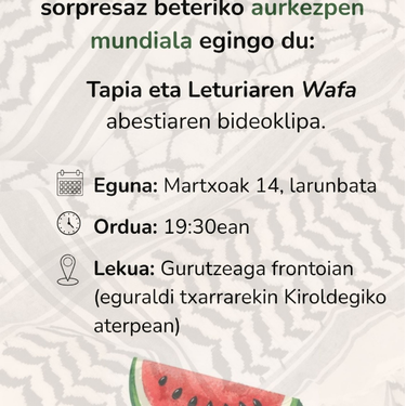 'Wafa' bideokliparen aurkezpena