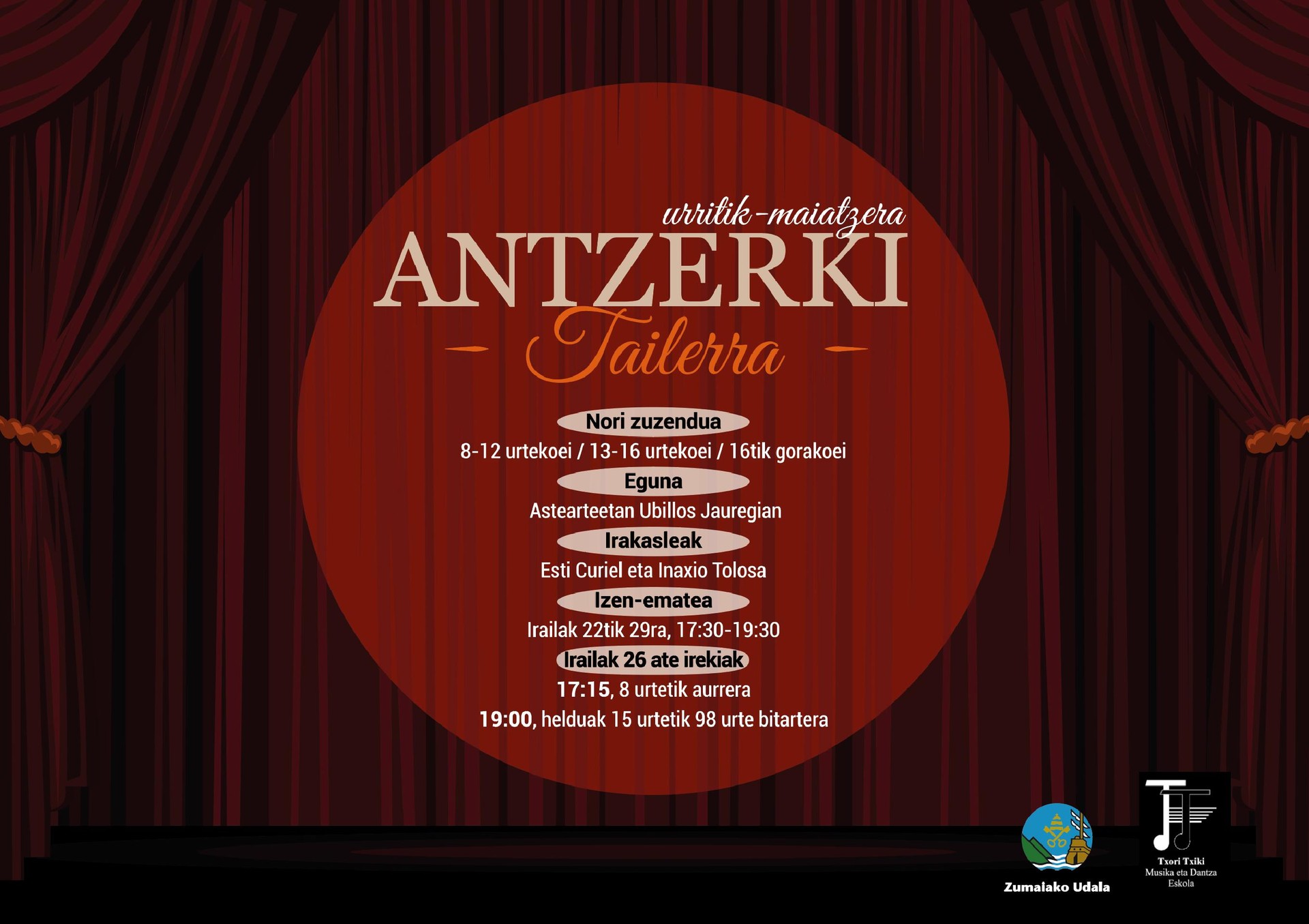 Antzerki tailerrerako izen-ematea zabalik