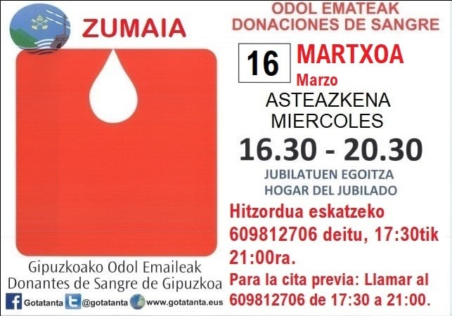 Martxoan odol ematea Zumaian