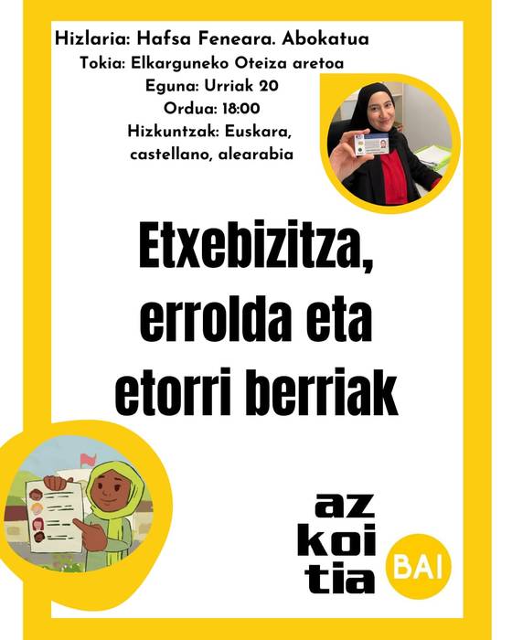 Hitzaldia: 'Etxebizitza, errolda eta etorri berriak'