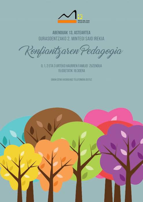 Guraso guztiei zabaldutako Konfiantzaren pedagogia mintegia antolatu du Maria eta Josek