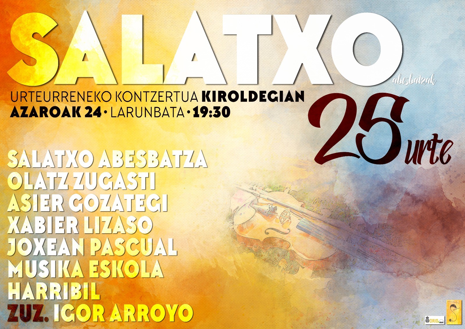 Salatxoren kontzertua datorren larunbatean, abesbatzaren 25.urteurrena ospatzeko