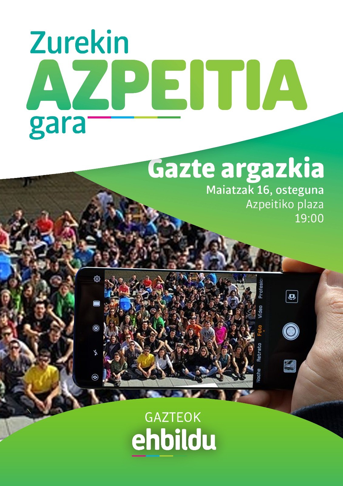 \"Gazteok EH Bildu\" argazkia aterako dugu gaur arratsaldean