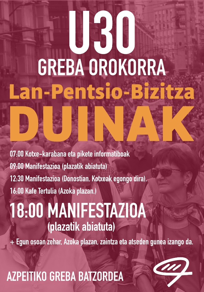 Mobilizazioz eta egitasmoz beteta dator urtarrilaren 30a Azpeitira ere