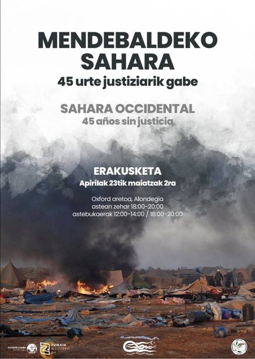 'Mendebaldeko Sahara. 45 urte justiziarik gabe' erakusketa