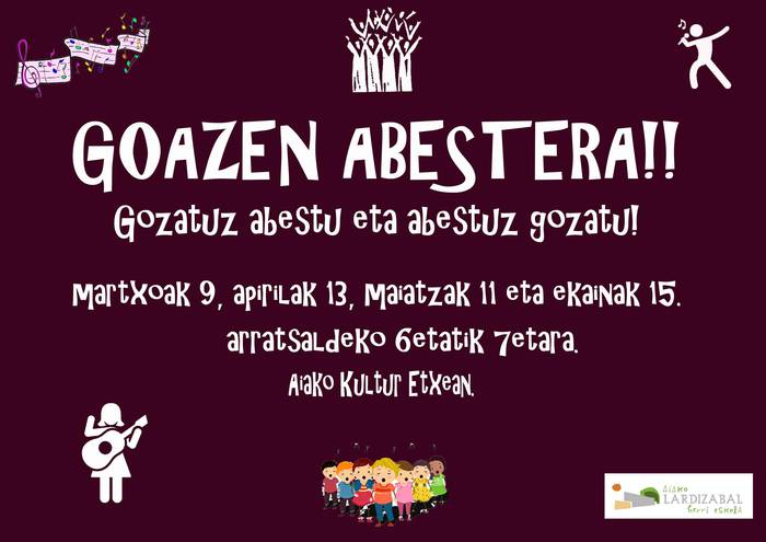 Eskolako jaialdirako belaunaldi arteko abesbatza sortzen ari da Aiako guraso elkartea