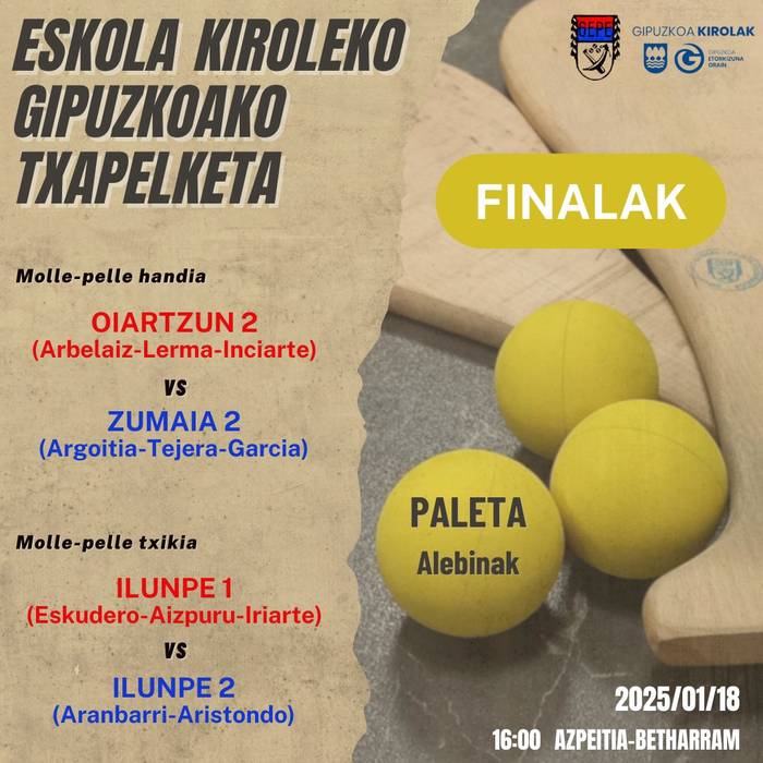 Eskola Kiroleko Gipuzkoako Paleta Txapelketako finalak