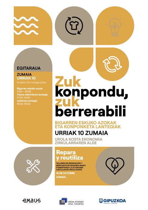 Azoka eta tailerrak: 'Zuk konpondu, zuk berrerabili'