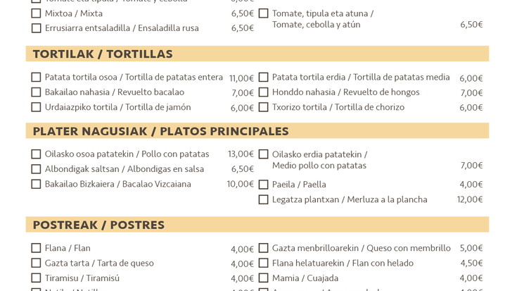 Udako menua prestatu du Bittarte erretegiak