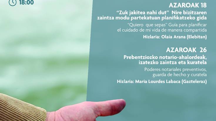 Hitzaldia: 'Aurretiazko borondateen dokumentua. Bizitzaren amaierako erabakiak', Iñaki Peñaren eskutik.