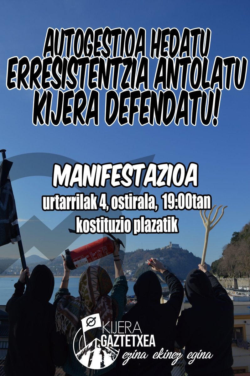 Azpeititik ere Kijera gaztetxea babesteko manifestaziora joateko deia