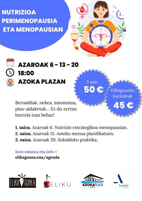 'Nutrizioa perimenopausian eta menopausian' ikastaroa