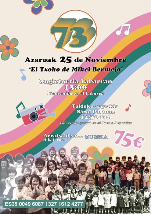 1973. urtean jaiotakoen bazkaria