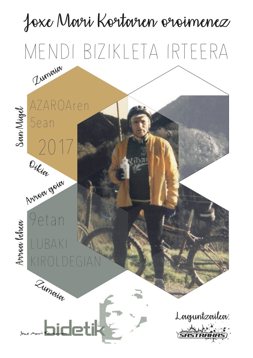 Joxe Mari Kortaren omenezko bizikleta irteera egingo da igandean