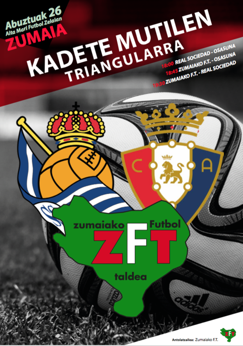 Reala eta Osasuna, bihar, Zumaiakoren kadete mailako mutilen triangularrean
