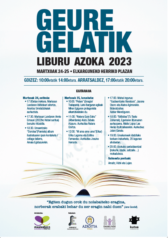 Geure Gelatik liburu azokaren programa