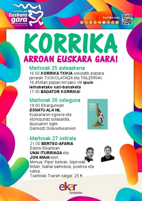 Korrika Kulturala: 'Esnatu ala hil' liburuaren aurkezpena eta solasaldia