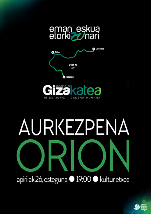 Ekainaren 10eko giza katea aurkeztuko dute ostegunean Orioko kultur etxean