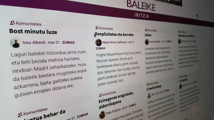 Martxoko Baleike aldizkariko iritzi artikuluak igo ditugu webgunera