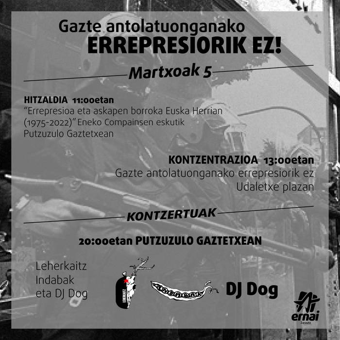 'Gazte antolatuonganako errepresiorik ez!'