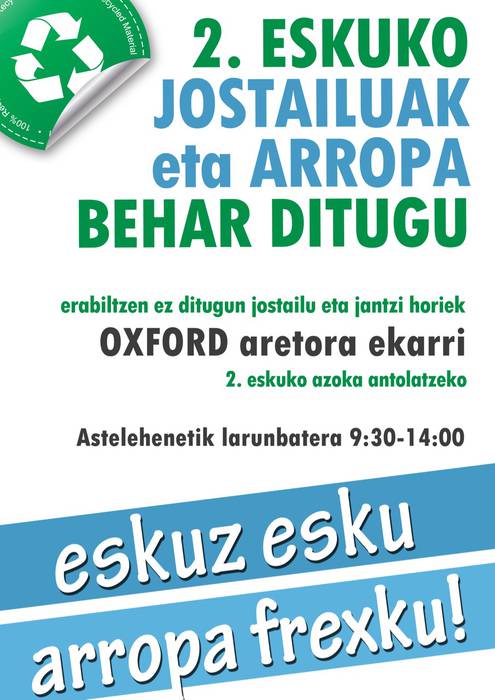 Bigarren eskuko azoka egingo da uztailaren 4an eta 5ean