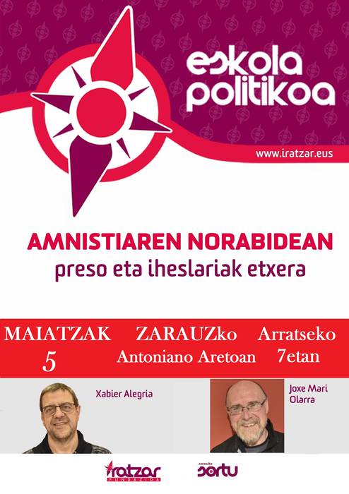 Xabier Alegriak eta Joxe Mari Olarrak hitzaldia emango dute, ostegunean