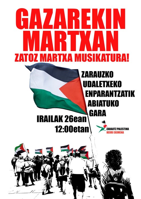 Manifestazioa: 'Gazarekin martxan' manifestazioa