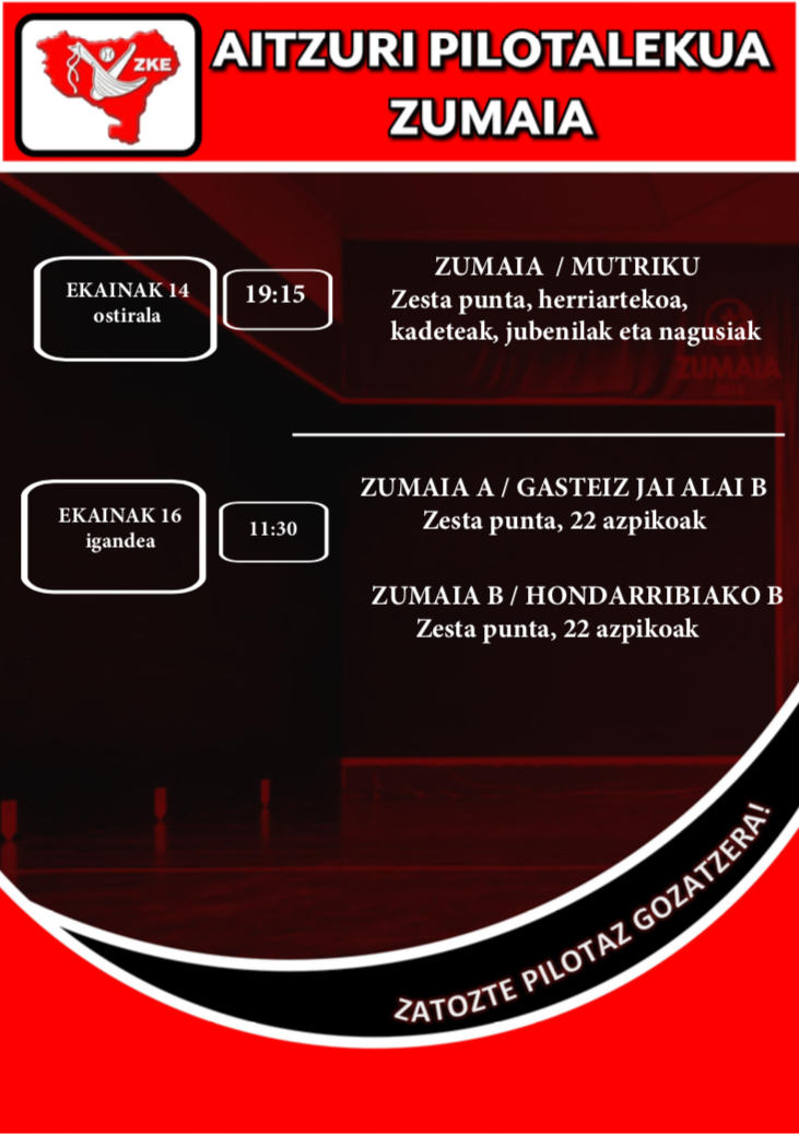 Aste honetako pilota partidak