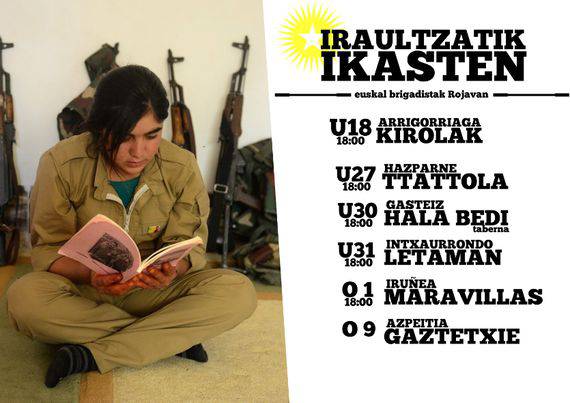Rojavan izandako brigadisten esperientziak ezagutuko dituzte bihar Azpeitiko Gaztetxean