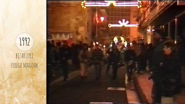 Bideoa: Bizarzuriren eta Hiru Errege Magoen 1992ko desfileak