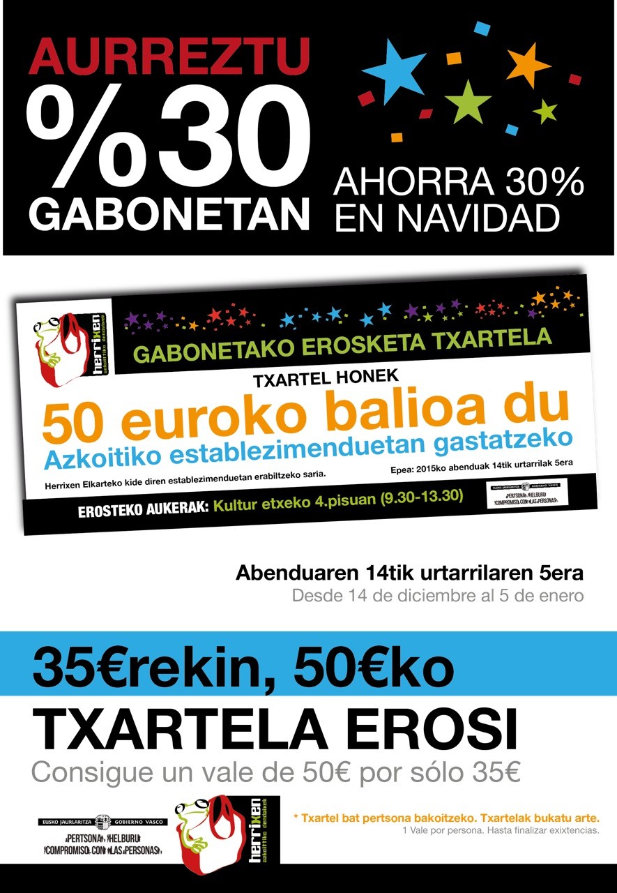 Datorren astelehenetik aurrera, 50€ko baleak 35€tan