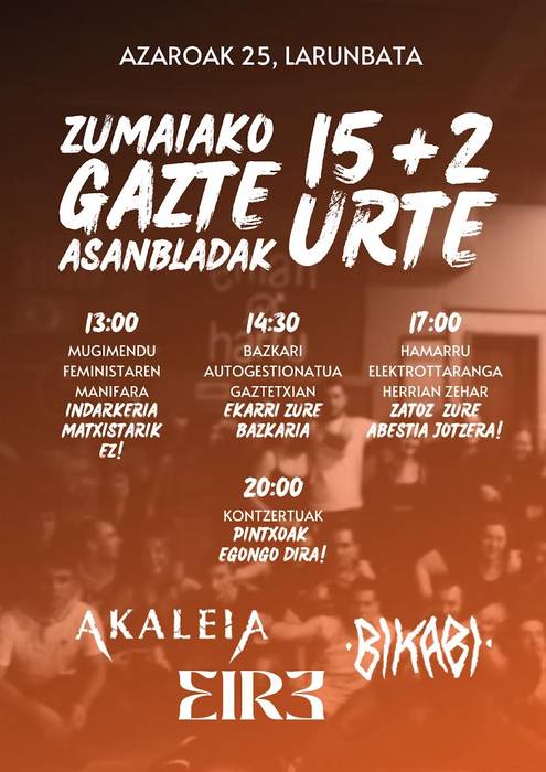 Zumaiako Gazte Asanbladak 15+2 urte